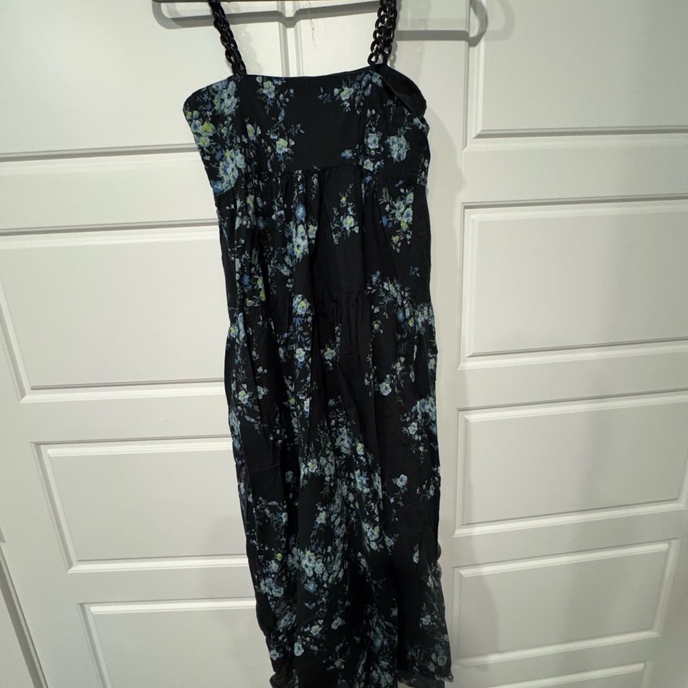 Floral Black Midi Dress